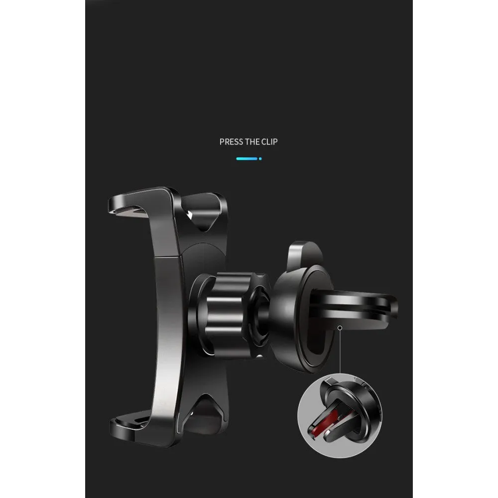 3 in 1 Car GPS Smartphone Holder: Dashboard / Visor Clamp   AC Grid Clip for Coolpad 5219, Blazers 4 - Black