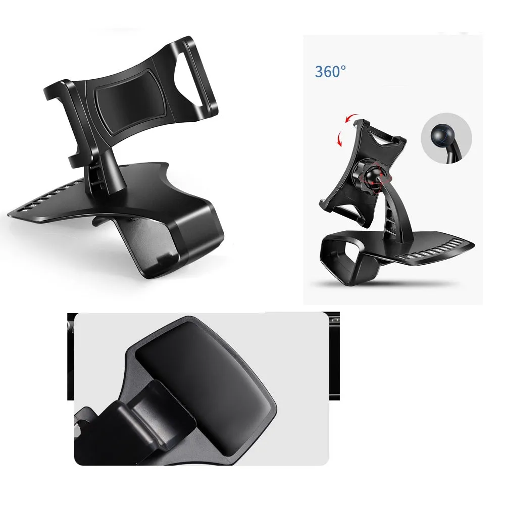 3 in 1 Car GPS Smartphone Holder: Dashboard / Visor Clamp   AC Grid Clip for Coolpad 5219, Blazers 4 - Black