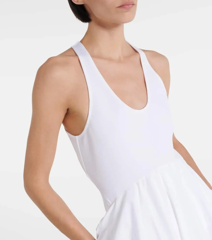 Alaia Open-back cotton poplin midi dress