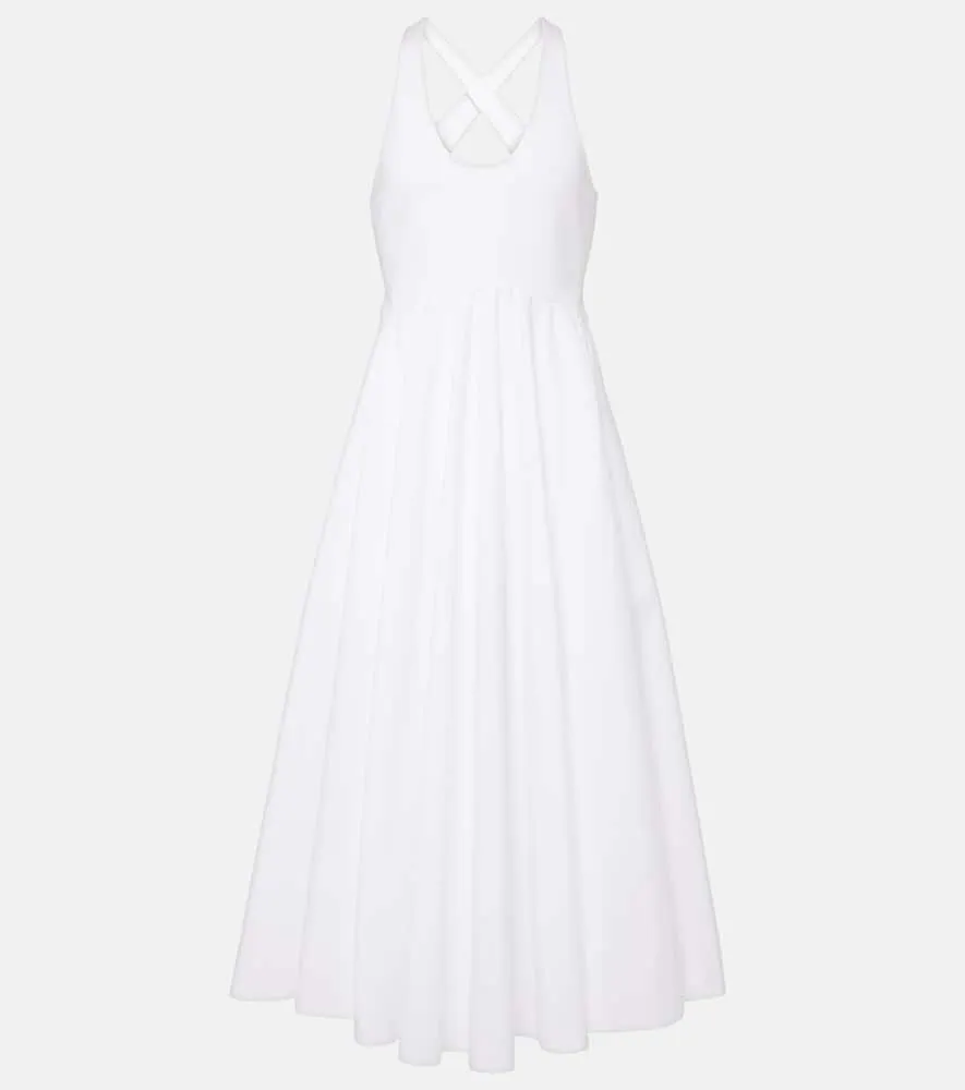 Alaia Open-back cotton poplin midi dress