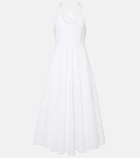 Alaia Open-back cotton poplin midi dress
