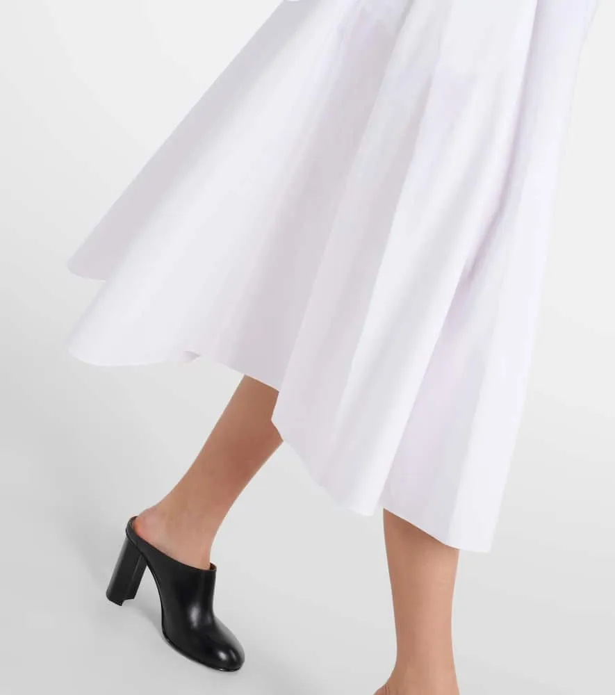 Alaia Open-back cotton poplin midi dress