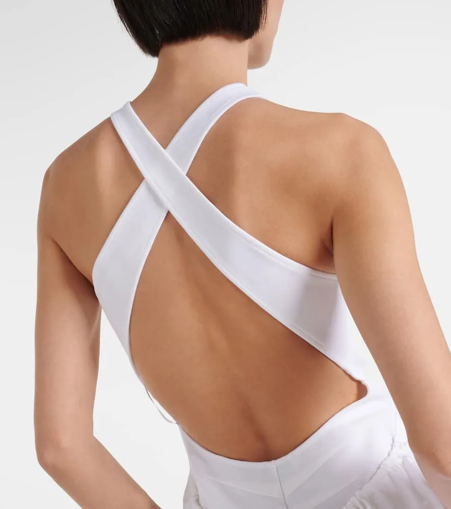 Alaia Open-back cotton poplin midi dress