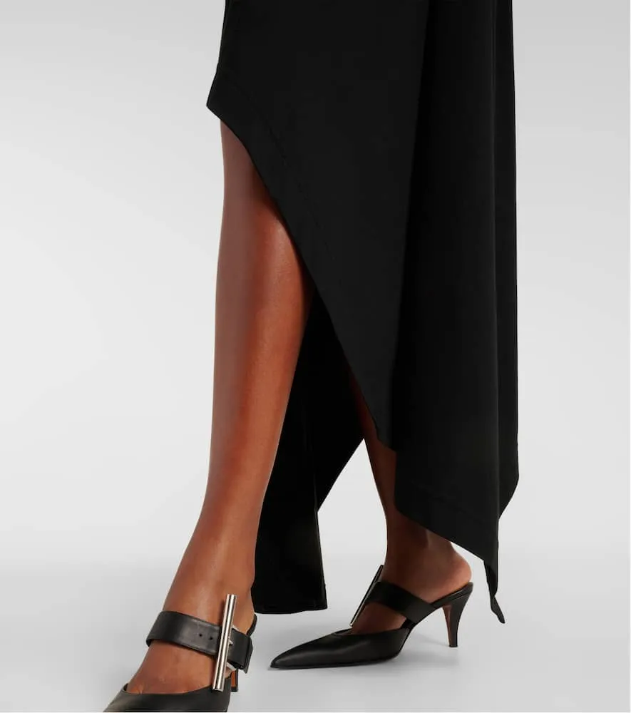 Alexander McQueen Gathered asymmetric cotton jersey midi dress