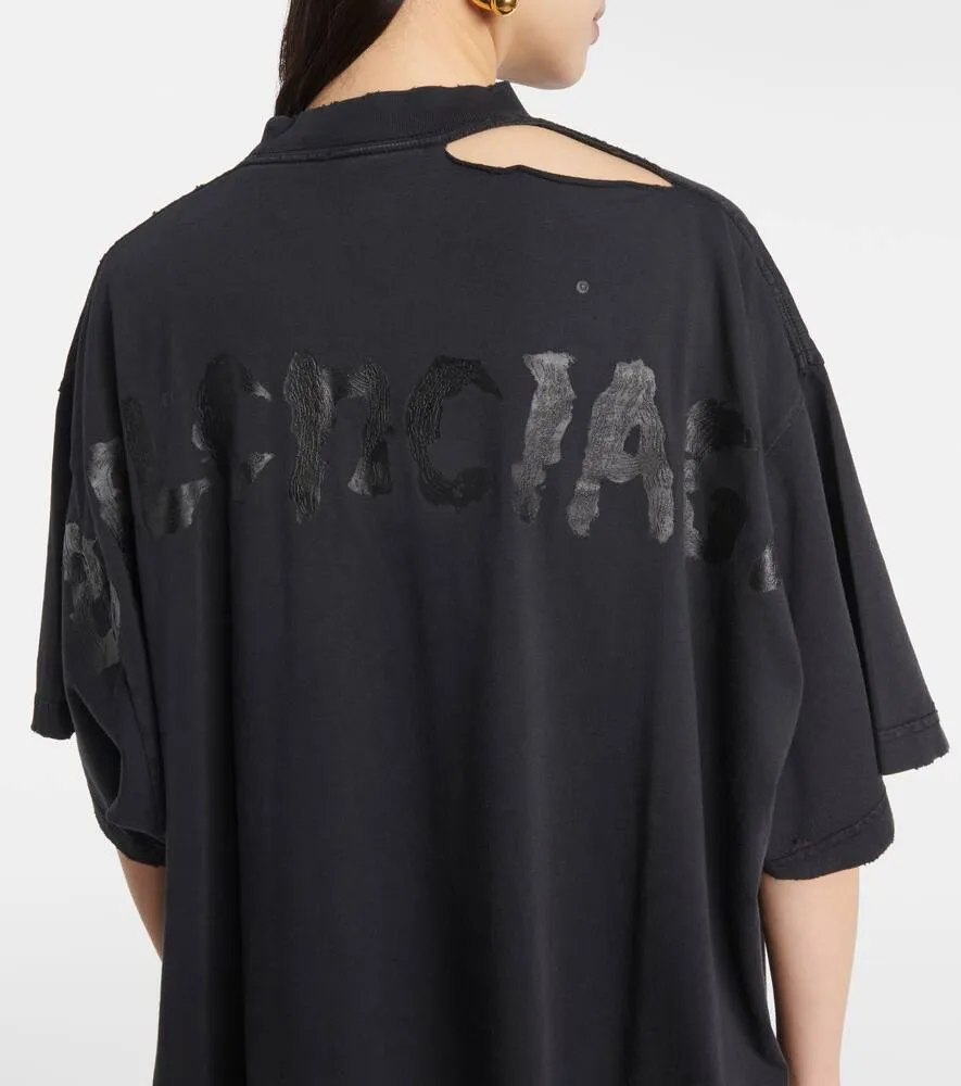 Balenciaga Logo cotton jersey midi dress