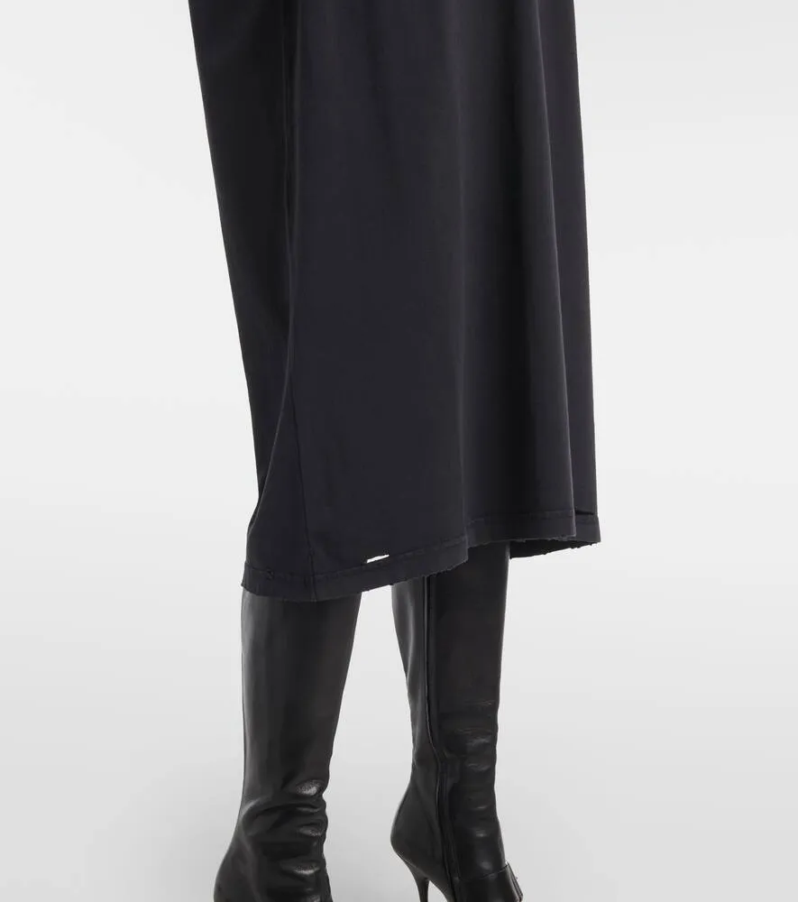 Balenciaga Logo cotton jersey midi dress