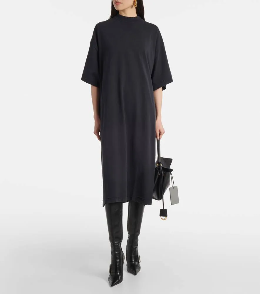 Balenciaga Logo cotton jersey midi dress