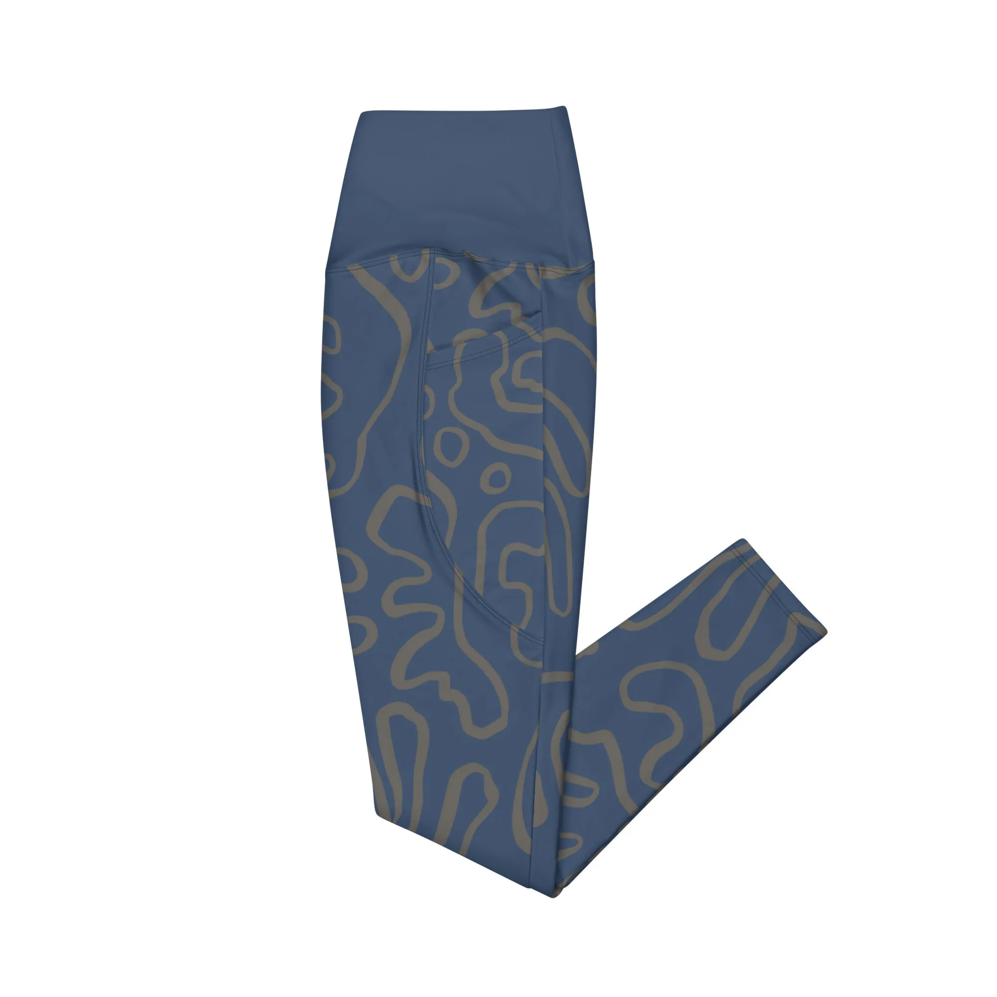 Bottom Time Eco-Friendly Dive Leggings, scuba pants with pockets, coral, blue, sets