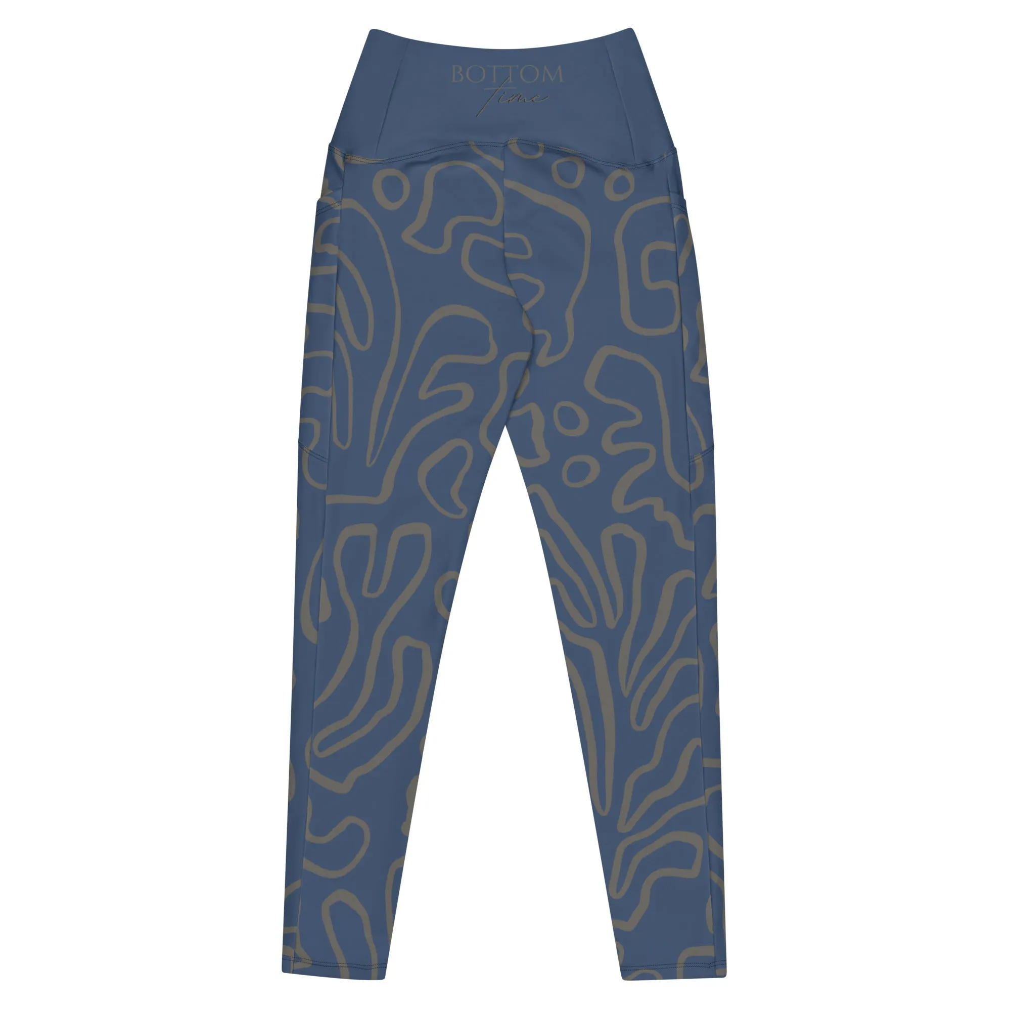 Bottom Time Eco-Friendly Dive Leggings, scuba pants with pockets, coral, blue, sets