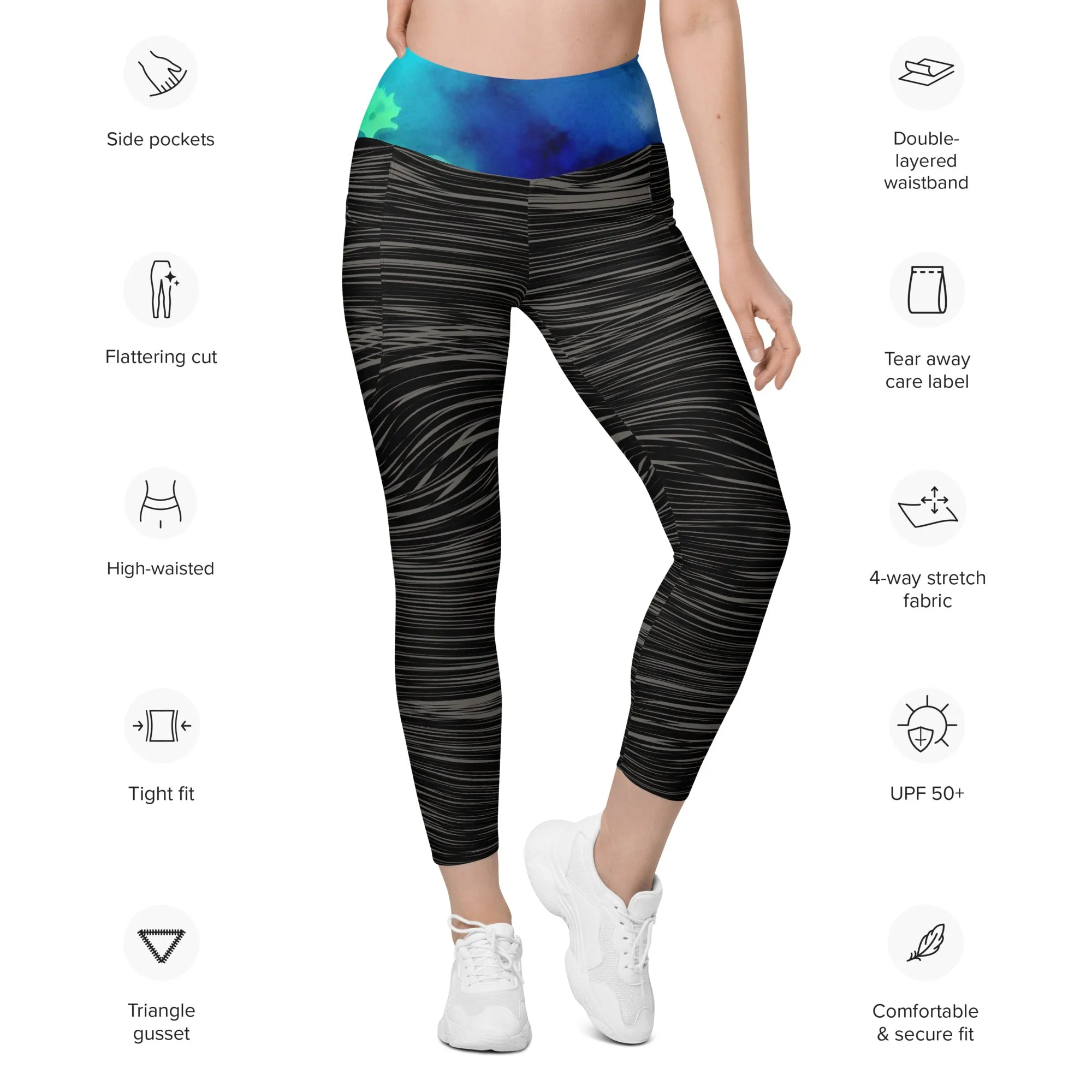 Bottom Time Eco-Friendly Dive Leggings with Pockets, Sets