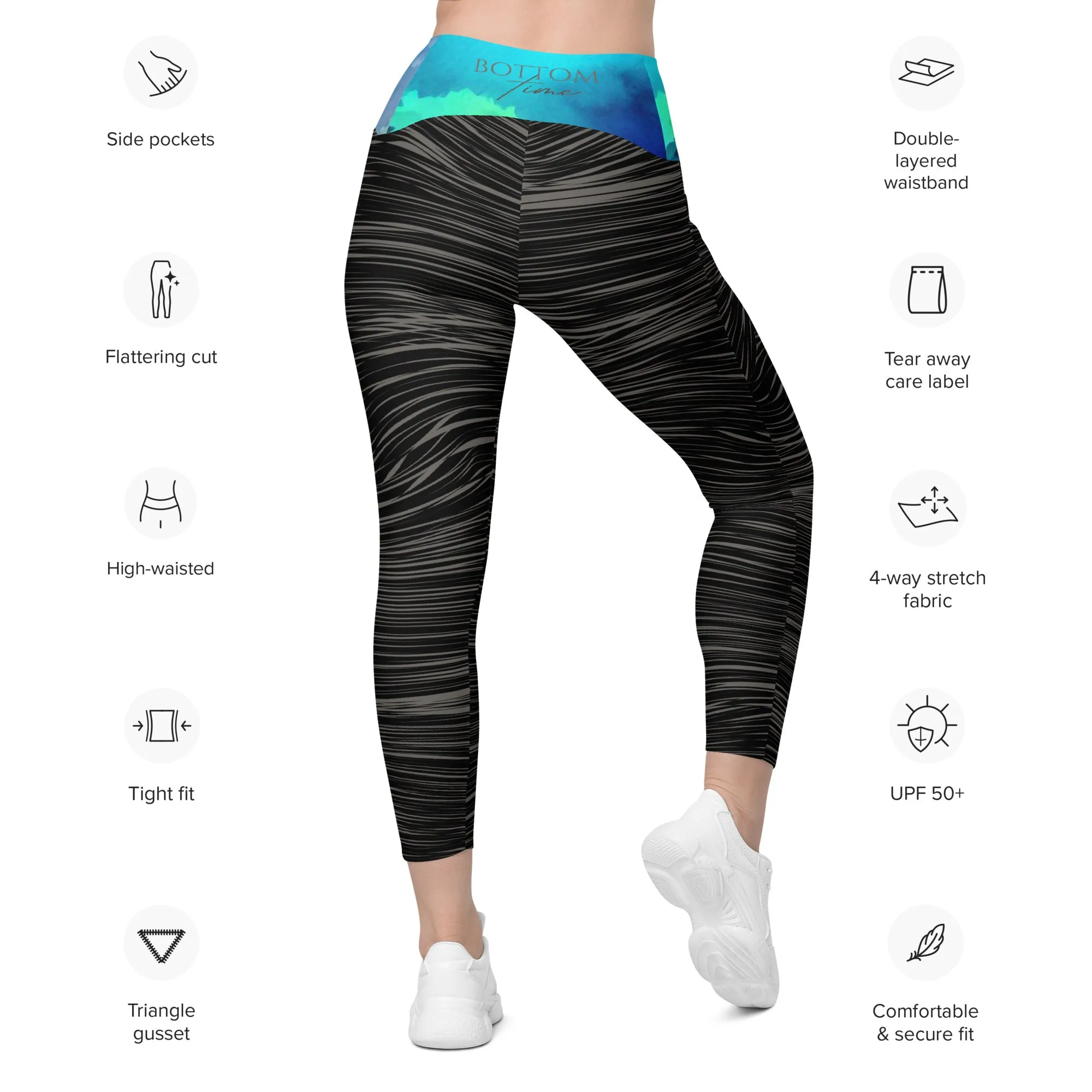 Bottom Time Eco-Friendly Dive Leggings with Pockets, Sets