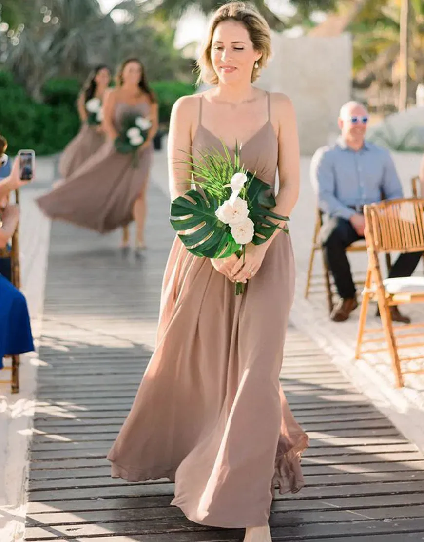 Bridesmaid Dresses V Neck Spaghetti Straps