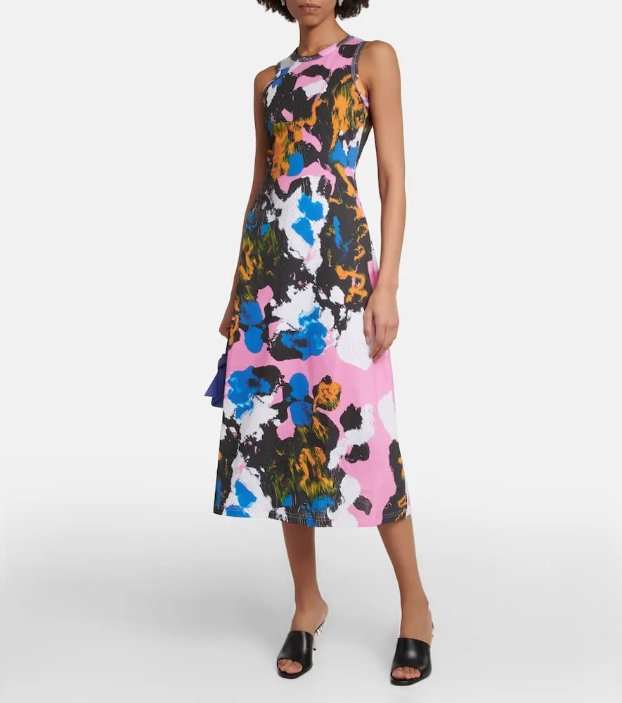 Christopher Kane Mindscape Camouflage cotton jersey midi dress