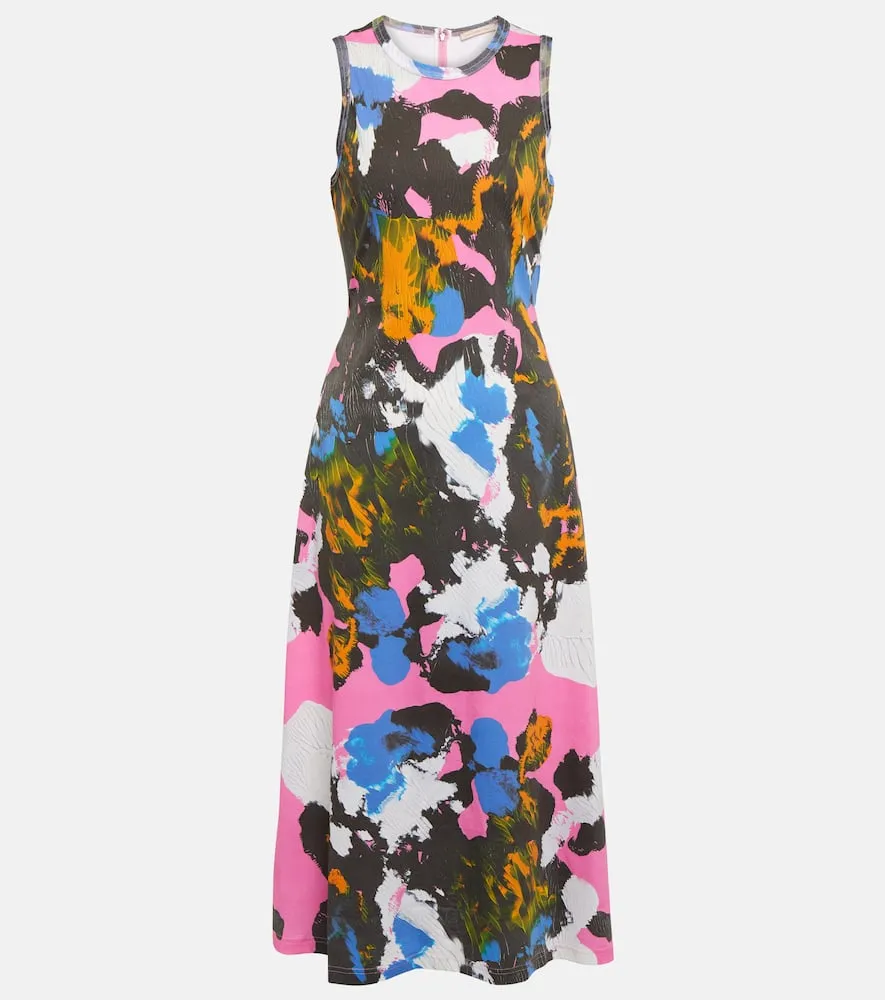 Christopher Kane Mindscape Camouflage cotton jersey midi dress