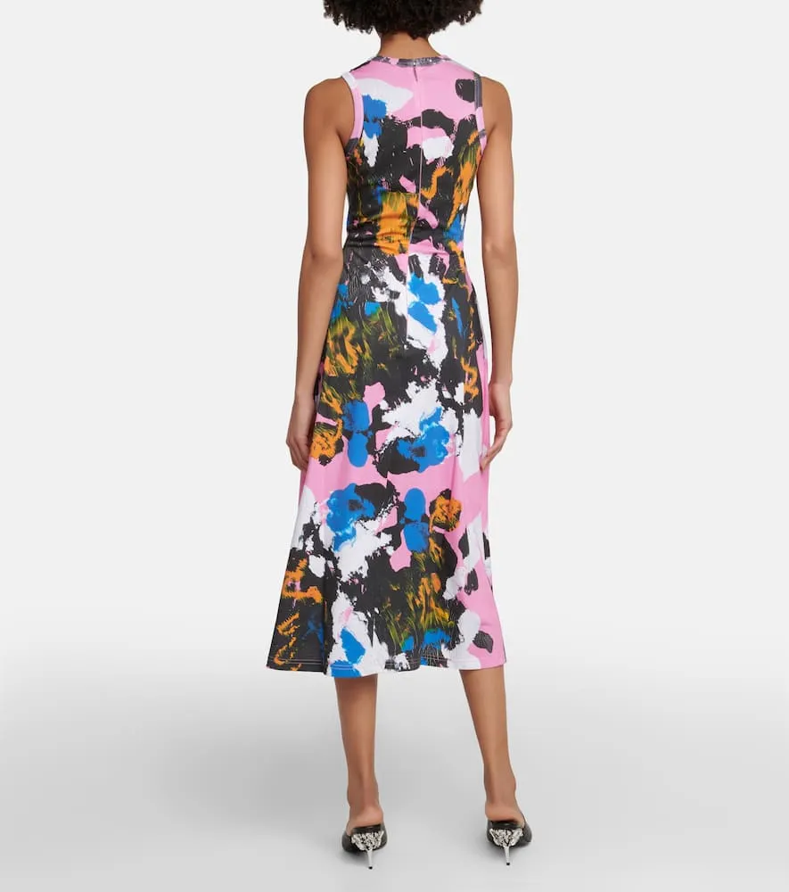 Christopher Kane Mindscape Camouflage cotton jersey midi dress