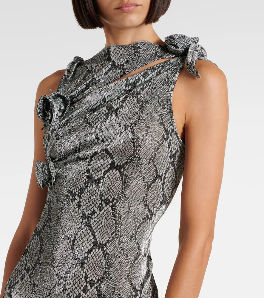 Coperni Snake-effect asymmetric maxi dress