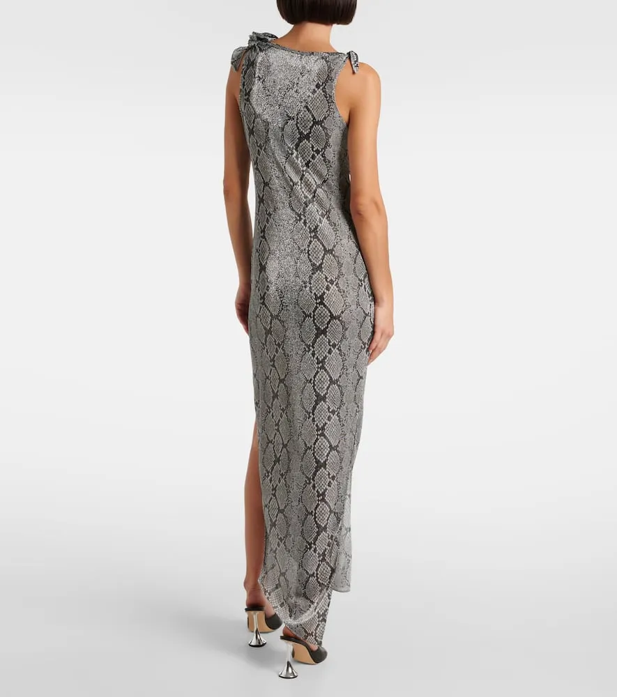 Coperni Snake-effect asymmetric maxi dress