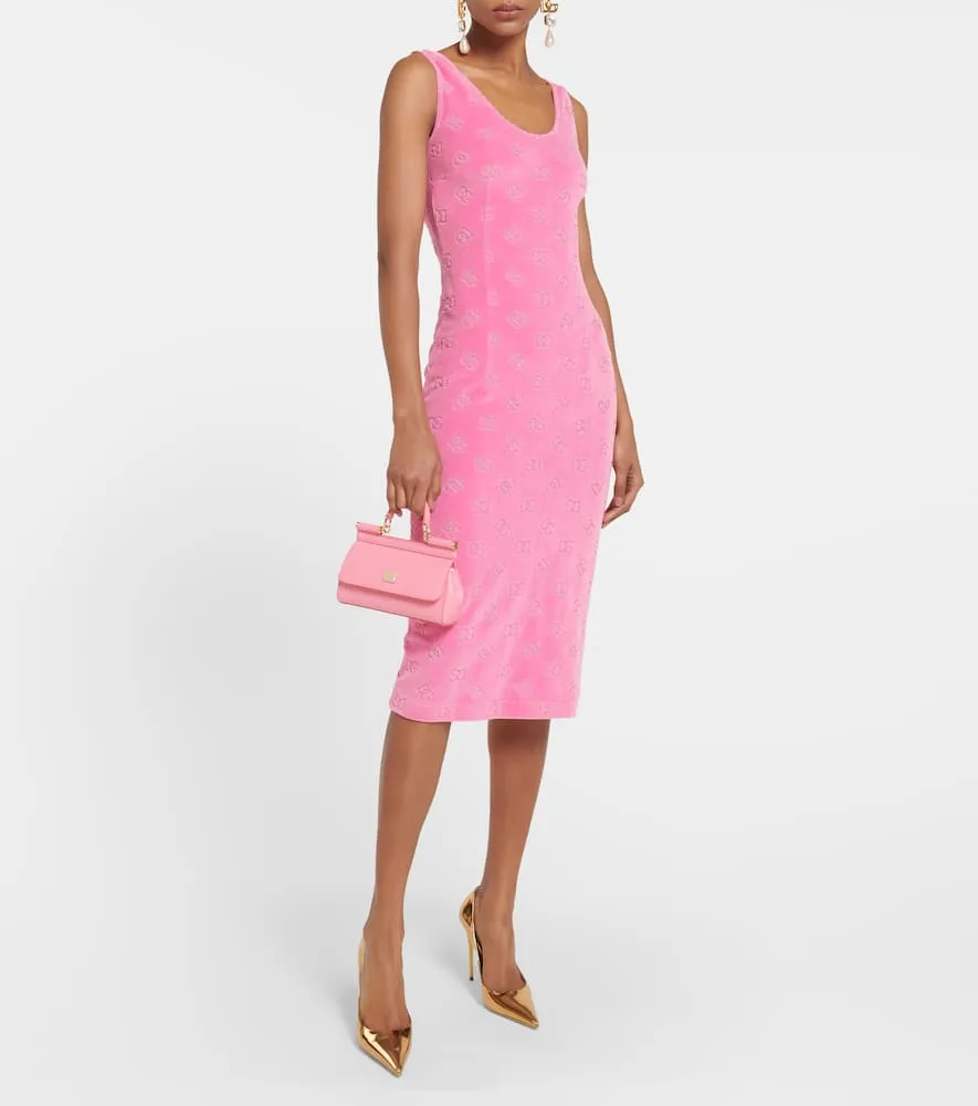 Dolce&Gabbana DG jacquard cotton jersey midi dress