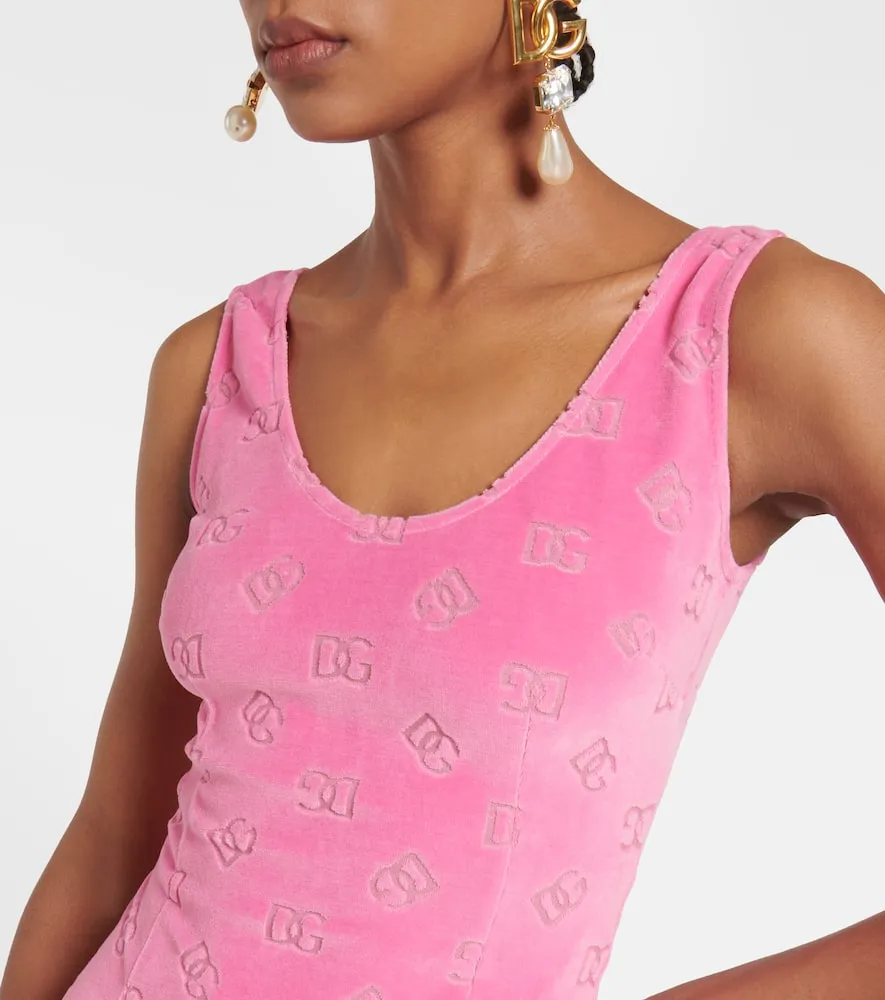 Dolce&Gabbana DG jacquard cotton jersey midi dress