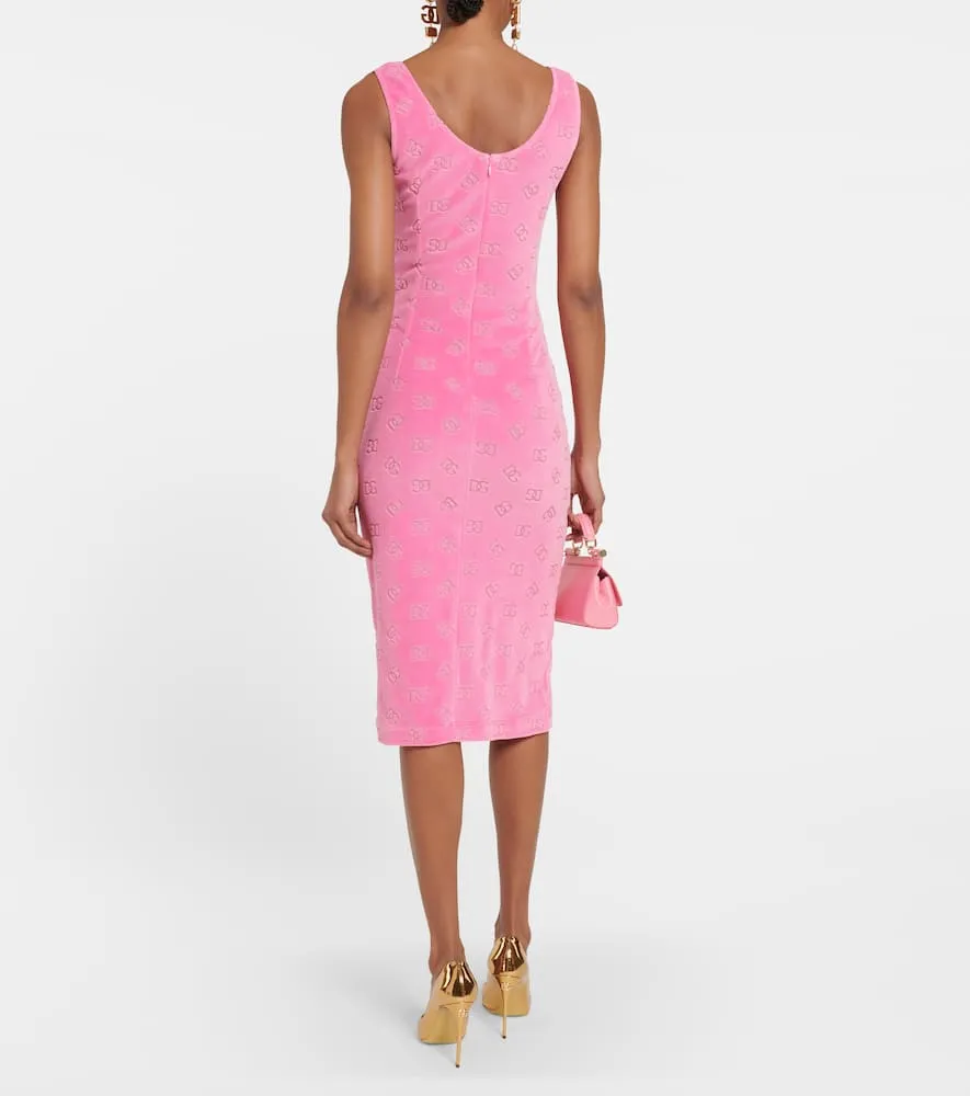 Dolce&Gabbana DG jacquard cotton jersey midi dress