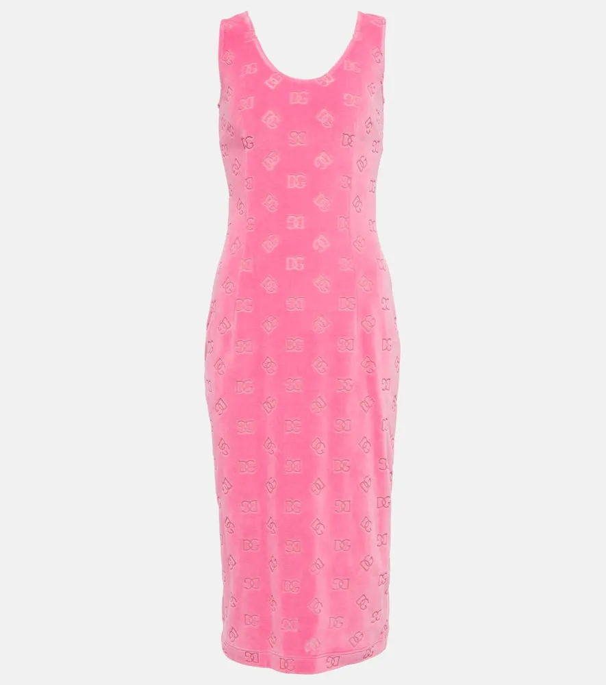 Dolce&Gabbana DG jacquard cotton jersey midi dress