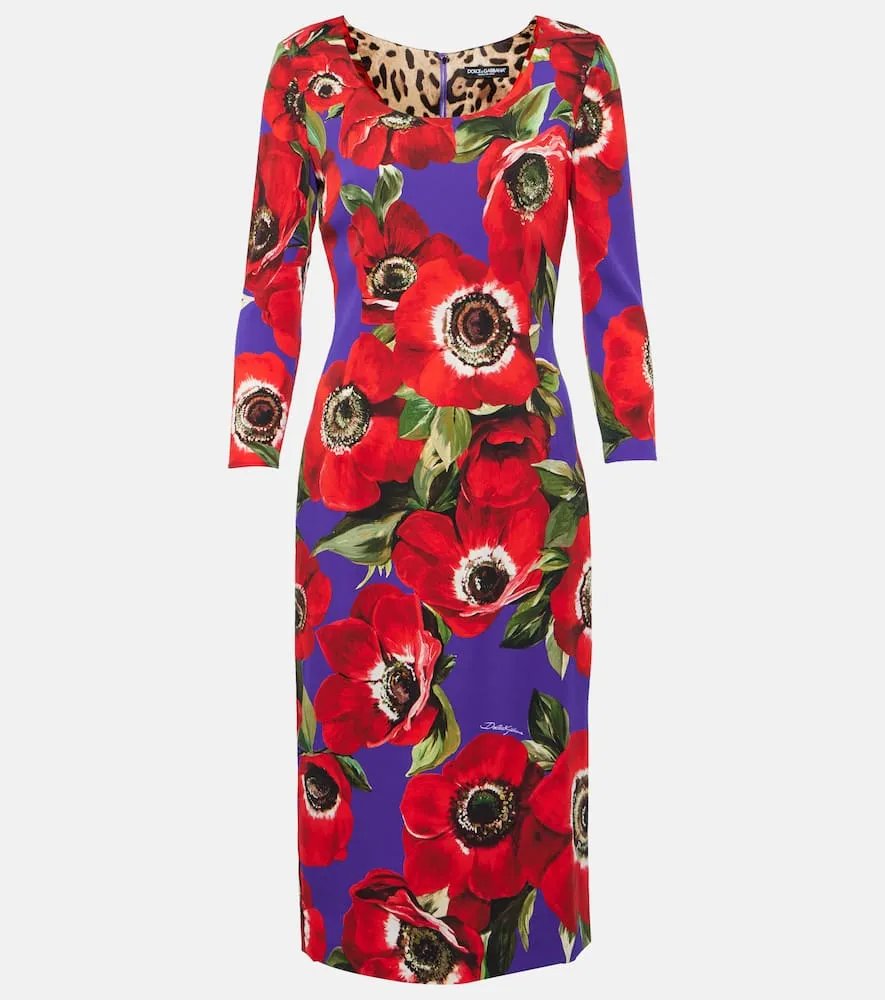 Dolce&Gabbana Floral silk-blend midi dress