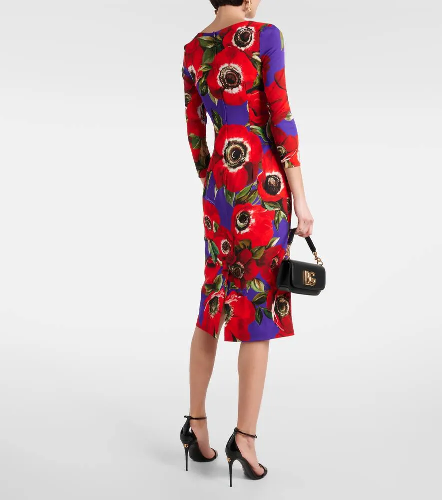 Dolce&Gabbana Floral silk-blend midi dress