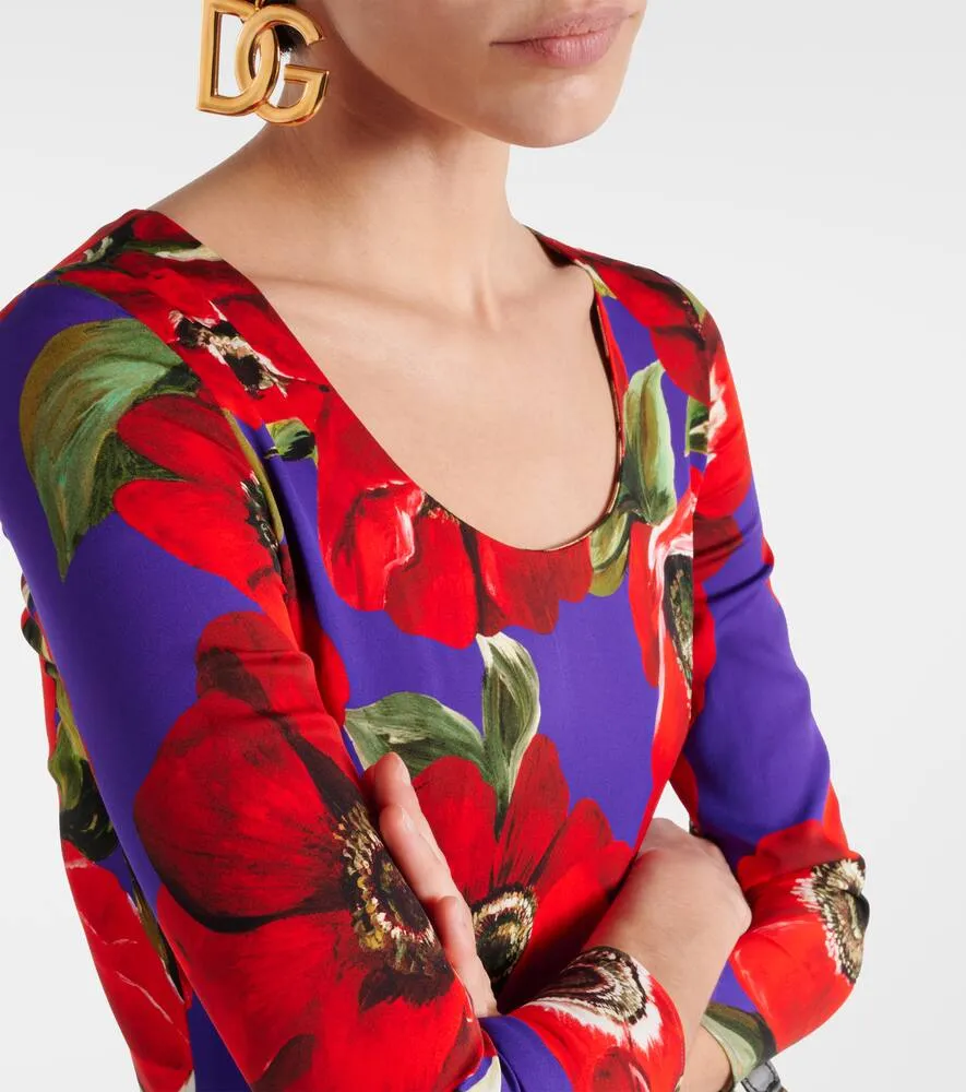Dolce&Gabbana Floral silk-blend midi dress