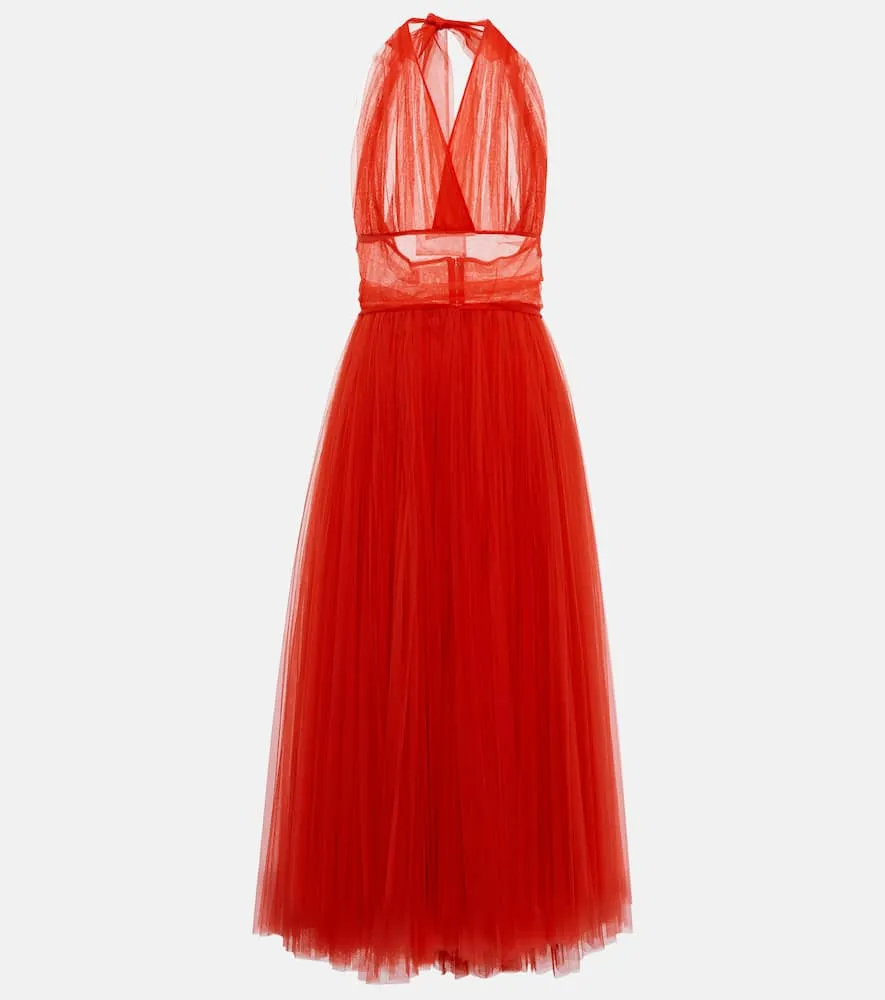 Dolce&Gabbana Halter-neck tulle midi dress