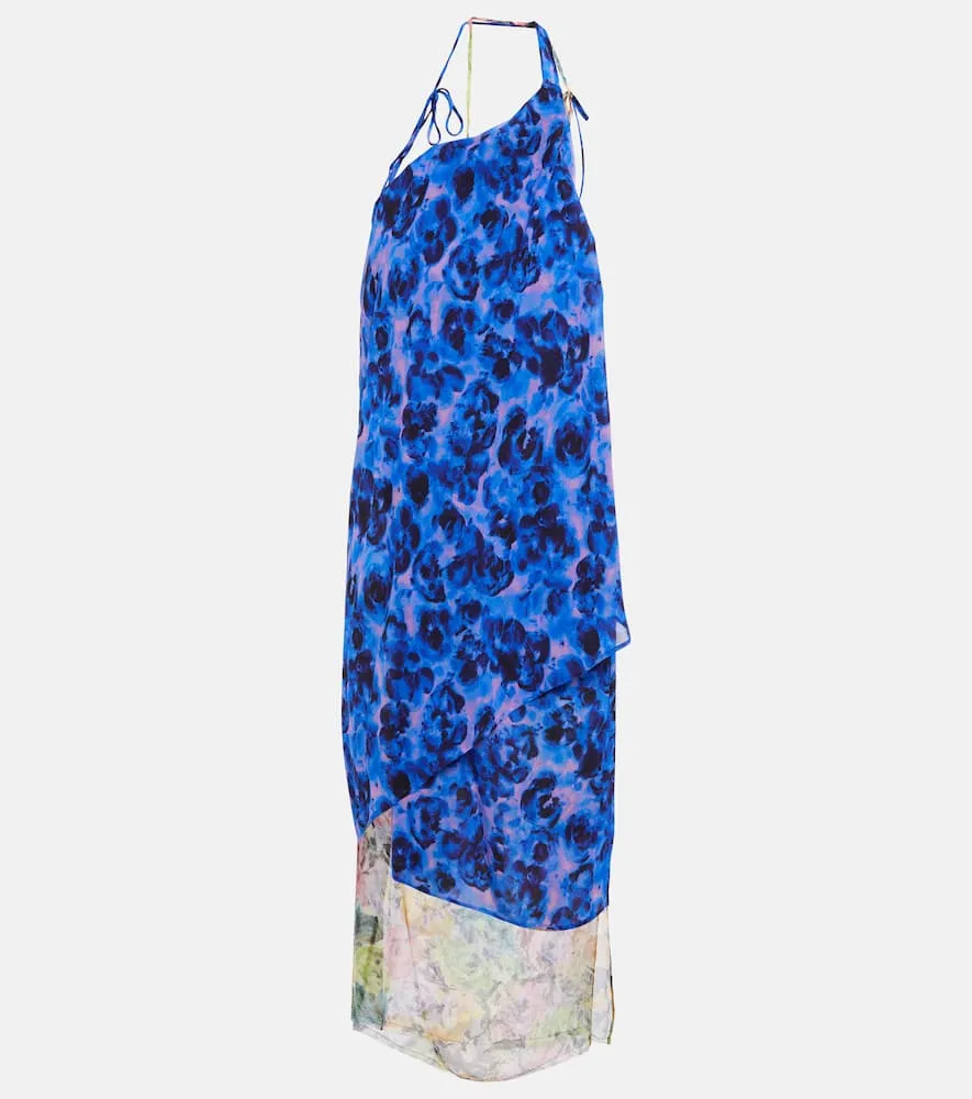 Dries Van Noten Floral one-shoulder midi dress