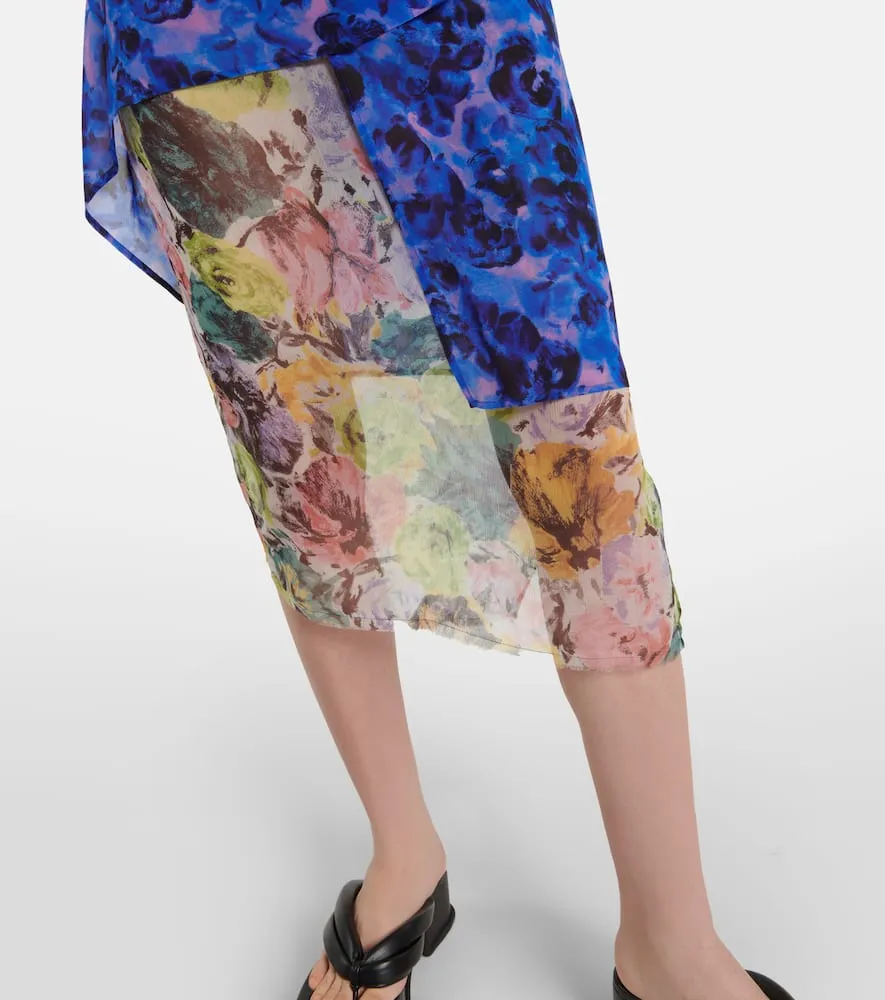 Dries Van Noten Floral one-shoulder midi dress