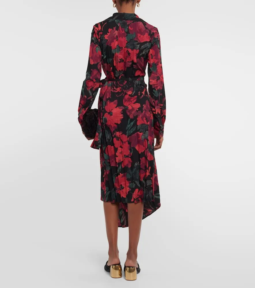 Dries Van Noten Floral wrap midi dress