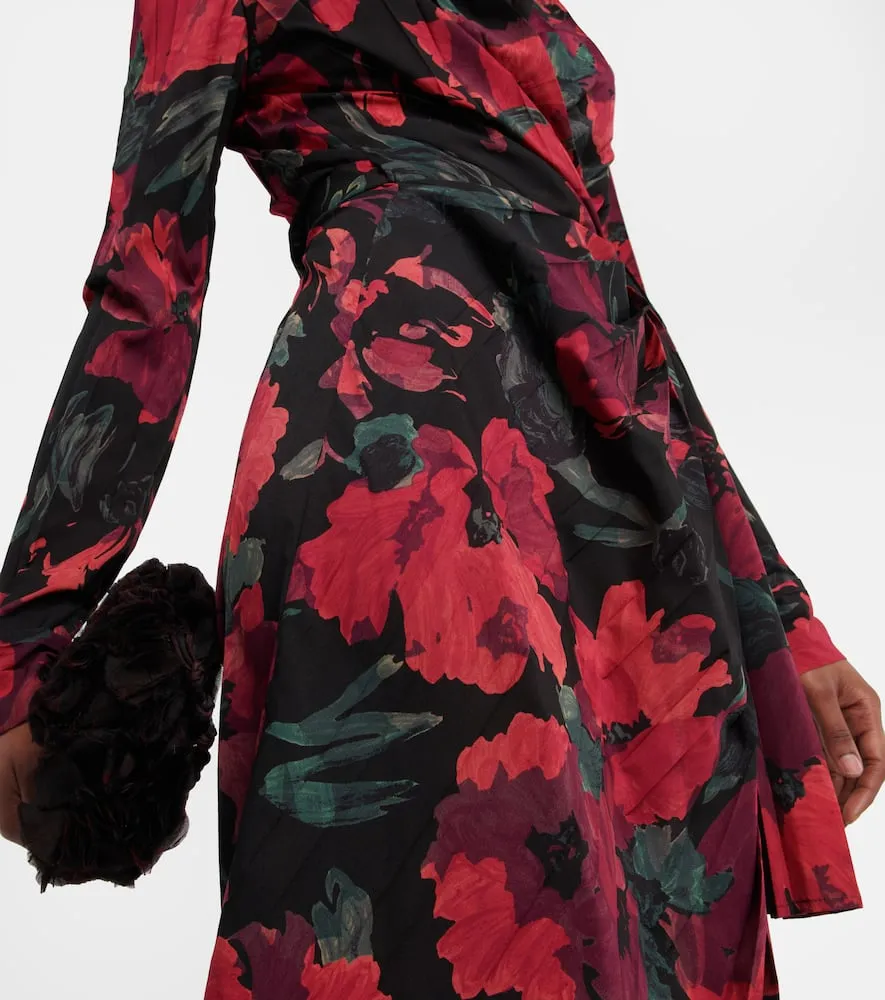 Dries Van Noten Floral wrap midi dress
