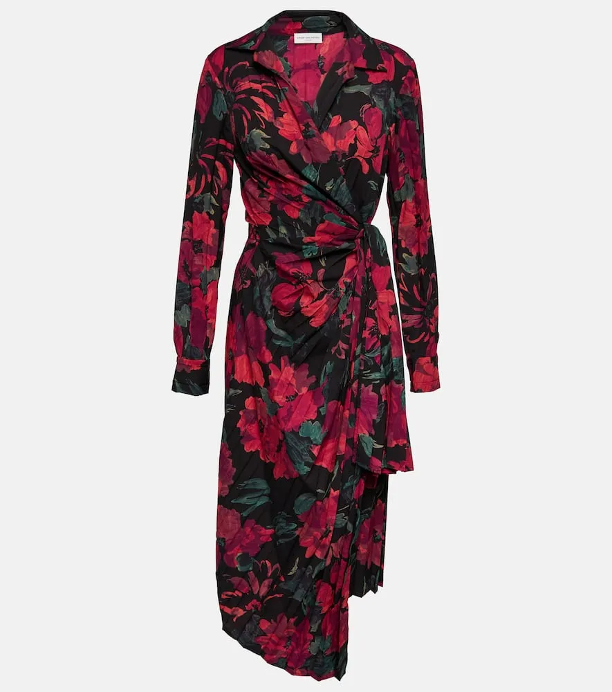 Dries Van Noten Floral wrap midi dress