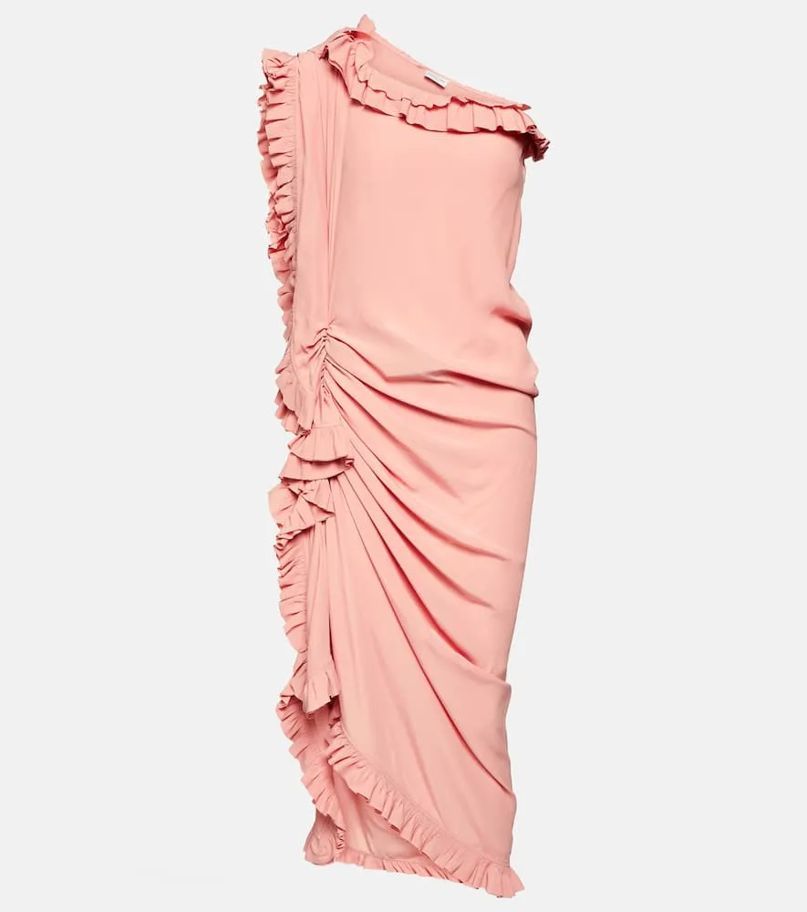 Dries Van Noten Ruffled one-shoulder crêpe midi dress