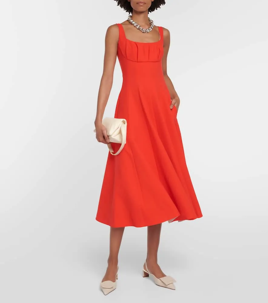 Emilia Wickstead Collins wool crêpe midi dress