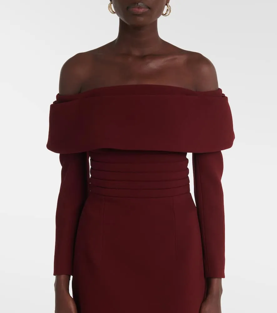 Emilia Wickstead Derika off-shoulder cr√É¬™pe midi dress