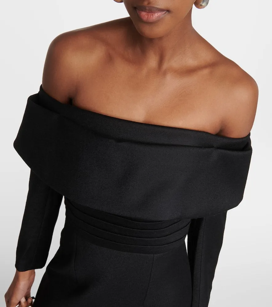 Emilia Wickstead Derika off-shoulder wool midi dress