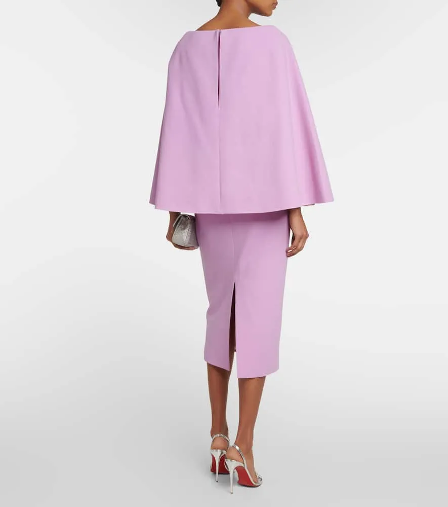 Emilia Wickstead Switzy cape wool crêpe midi dress