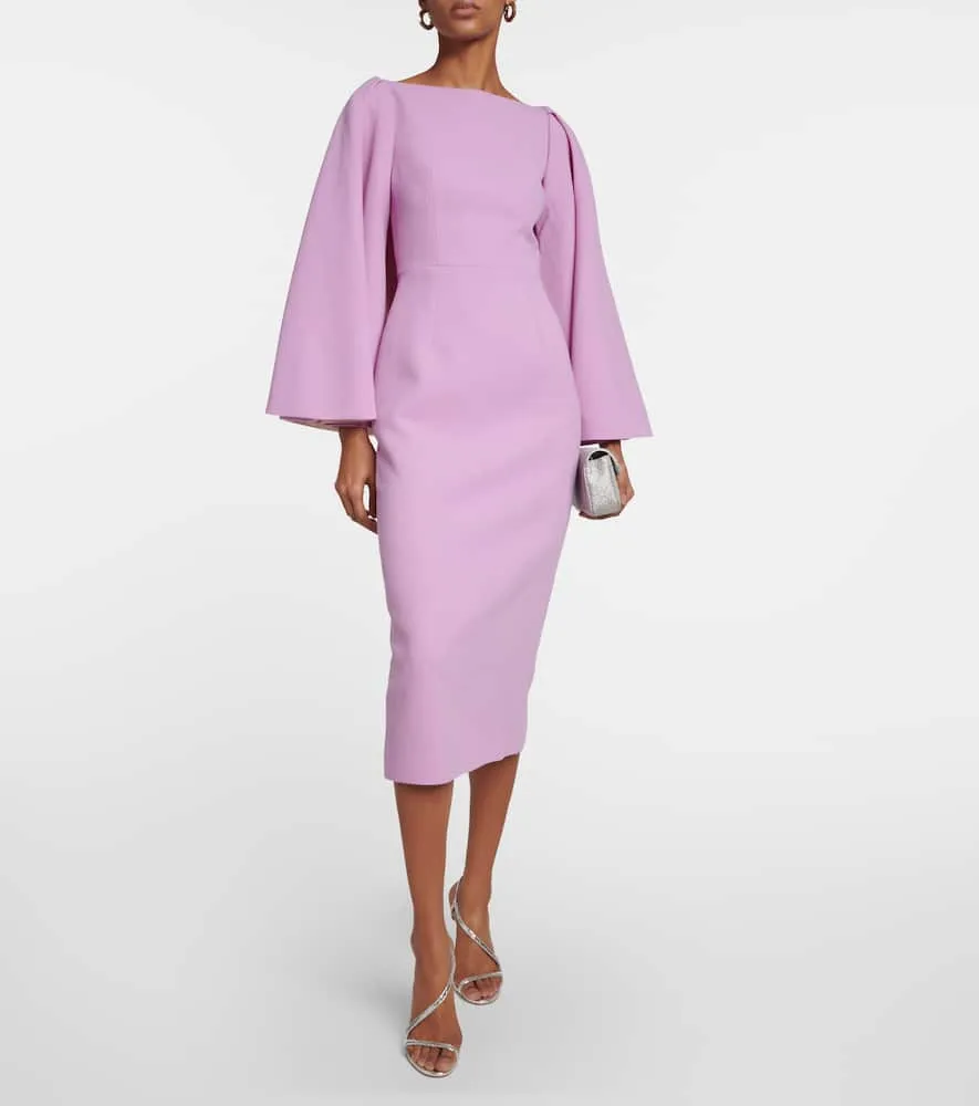 Emilia Wickstead Switzy cape wool crêpe midi dress
