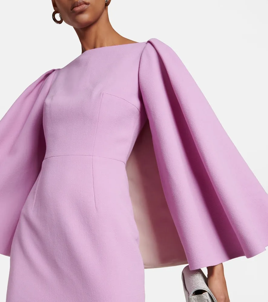 Emilia Wickstead Switzy cape wool crêpe midi dress