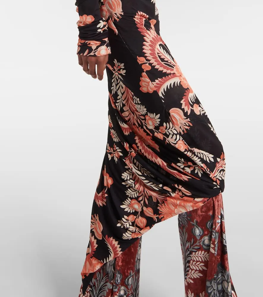 Etro Floral draped asymmetric midi dress