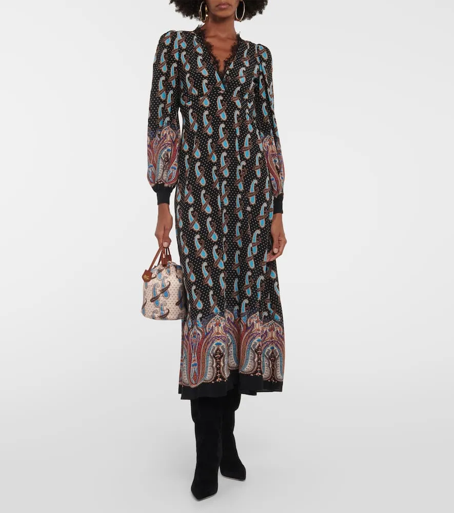 Etro Paisley silk midi dress