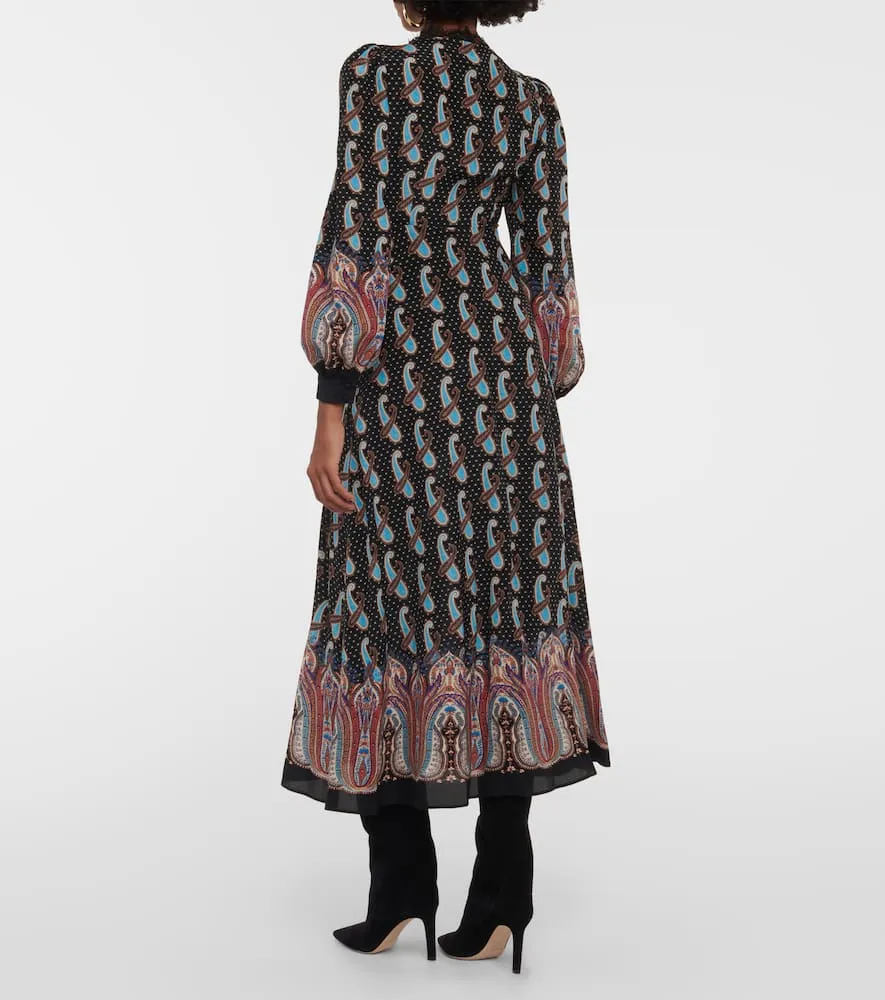 Etro Paisley silk midi dress