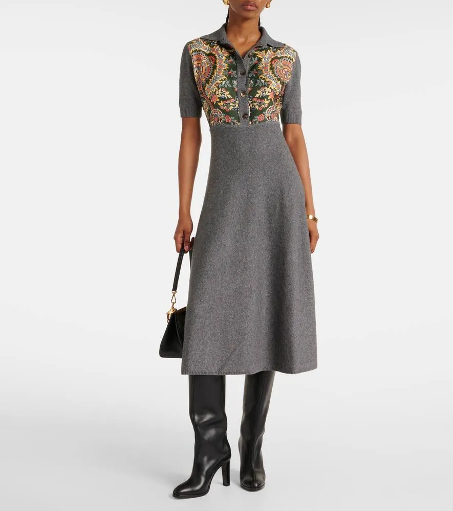 Etro Paisley silk-trimmed polo dress