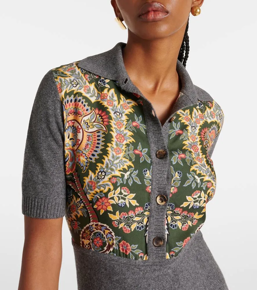 Etro Paisley silk-trimmed polo dress