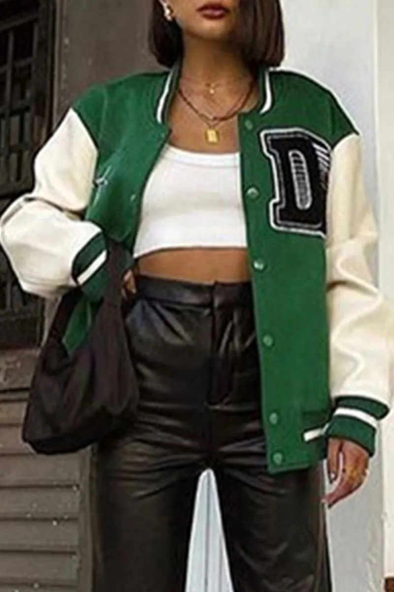 Fashion Casual Print Split Joint Outerwear