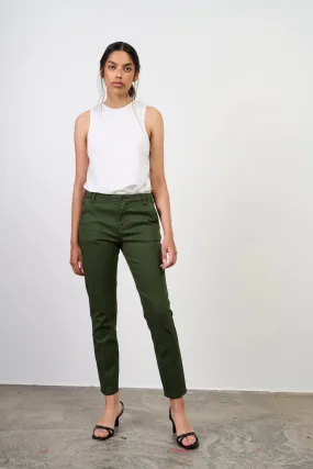 Ivy Copenhagen Karmey Chino Trousers Dark Deep Army
