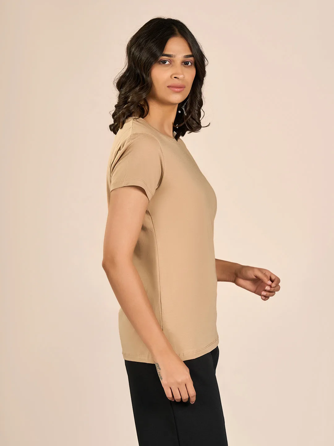 Light Brown MK Solid T-Shirt