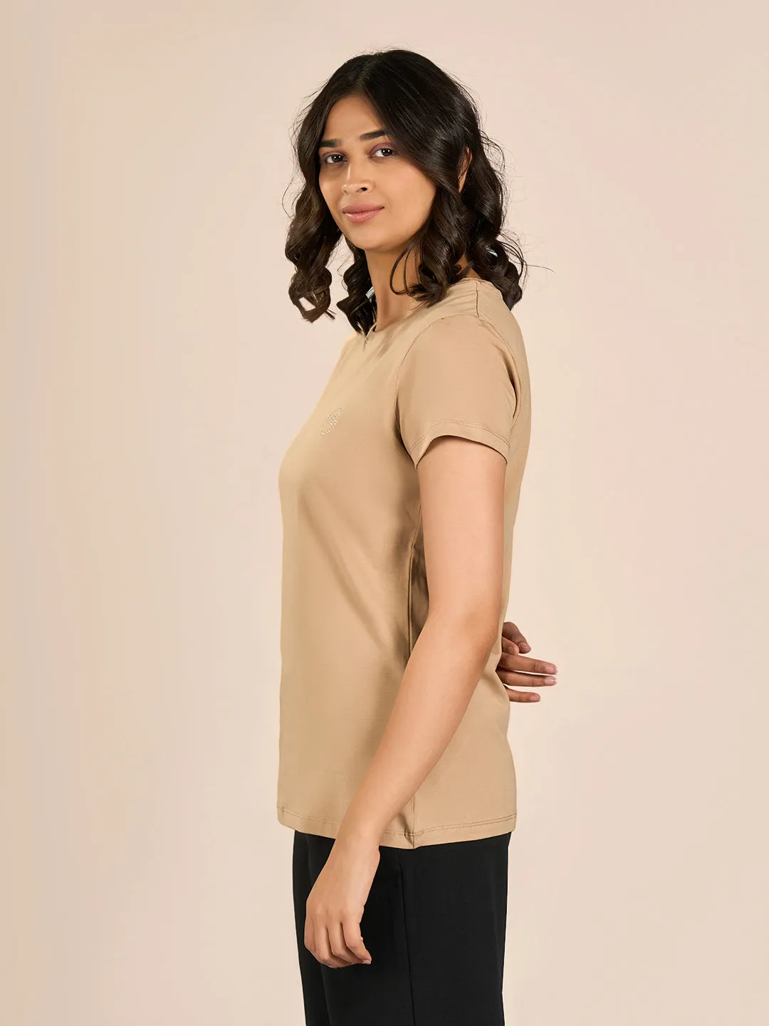 Light Brown MK Solid T-Shirt
